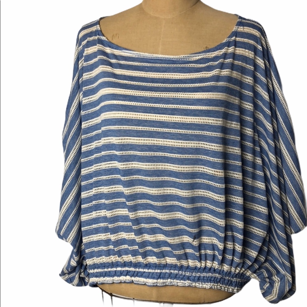 Free People oversized stripe loose fit top